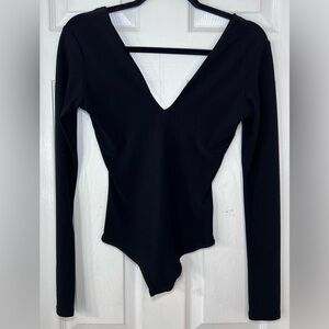 Alice + Olivia Black Long Sleeve Bodysuit